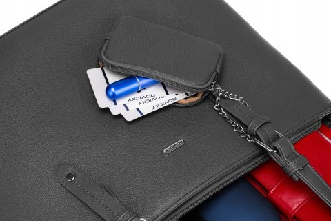 Shopperka damska ze skóry ekologicznej z dodatkową portmonetką - Rovicky Shopperka damska ze skóry ekologicznej z dodatkową portmonetką - Rovicky