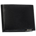 Poziomy, skórzany, czarny portfel męski bez zapięcia zewnętrznego - Ronaldo