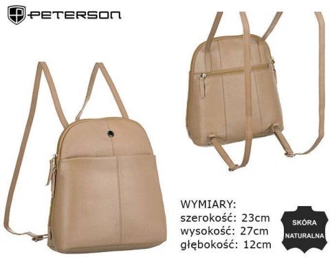 Elegancki plecak damski ze skóry naturalnej - Peterson Elegancki plecak damski ze skóry naturalnej - Peterson
