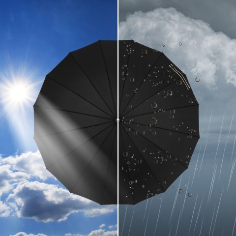 Duży, elegancki parasol rządowy w czarnym kolorze - Peterson Duży, elegancki parasol rządowy w czarnym kolorze - Peterson