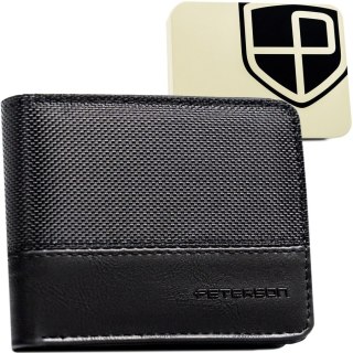 Modny portfel męski w czarnym kolorze z systemem RFID - Peterson