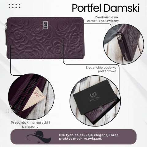 Portfel damski skórzany burgundowy w orientacji poziomej RFID Paolo Peruzzi AL-13-BGD Portfel damski skórzany burgundowy w orientacji poziomej RFID Paolo Peruzzi AL-13-BGD