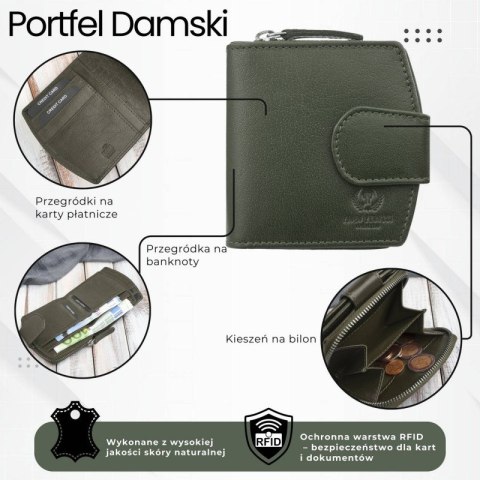 Portfel damski skórzany mała portmonetka RFID Paolo Peruzii AL-24-GB Portfel damski skórzany mała portmonetka RFID Paolo Peruzii AL-24-GB