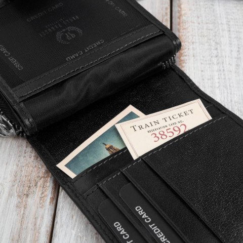 Portfel damski skórzany mały czarny RFID Paolo Peruzii AL-24-BL Portfel damski skórzany mały czarny RFID Paolo Peruzii AL-24-BL
