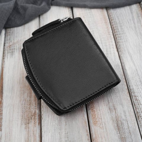 Portfel damski skórzany mały czarny RFID Paolo Peruzii AL-24-BL Portfel damski skórzany mały czarny RFID Paolo Peruzii AL-24-BL