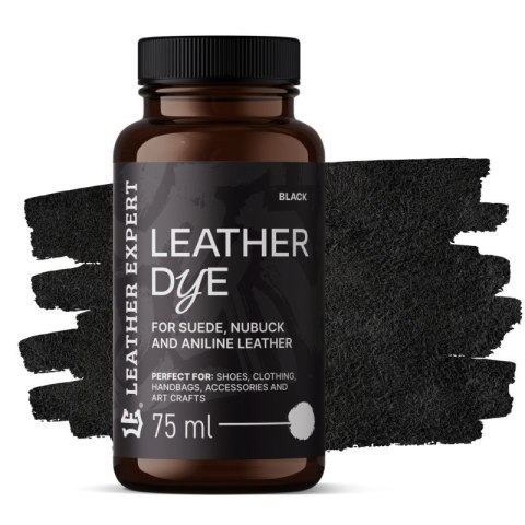 Farba do zamszu, nubuku, aniliny kolor czarny 75ml Leather Expert Leather Dye LE-21-D75BL Farba do zamszu, nubuku, aniliny kolor czarny 75ml Leather Expert Leather Dye LE-21-D75BL
