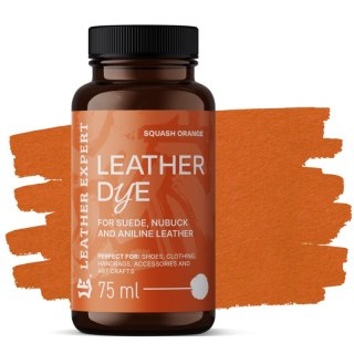 Farba do zamszu, nubuku, aniliny kolor pomarańczowy 75ml Leather Expert Leather Dye LE-21-D75SOR