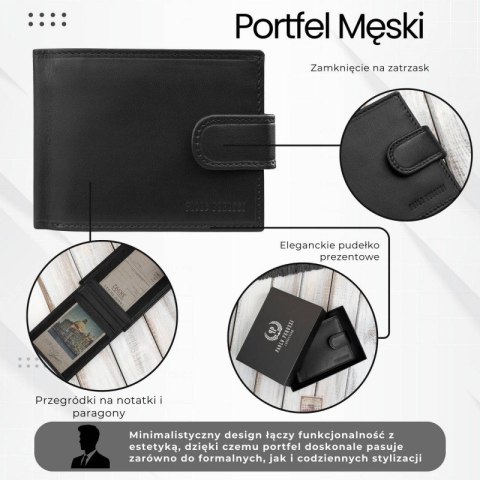 Portfel męski skórzany klasyczna czerń RFID Paolo Peruzzi AL-16-BL Portfel męski skórzany klasyczna czerń RFID Paolo Peruzzi AL-16-BL