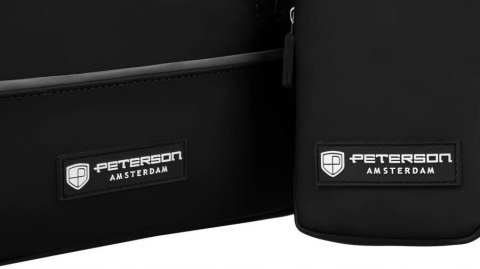 Solidny plecak miejski z materiału syntetycznego z etui w zestawie - Peterson Solidny plecak miejski z materiału syntetycznego z etui w zestawie - Peterson