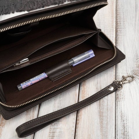 Saszetka męska skórzana do ręki elegancka brązowa Paolo Peruzzi AL-26-BR Saszetka męska skórzana do ręki elegancka brązowa Paolo Peruzzi AL-26-BR