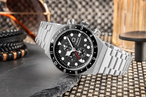 Zegarek Męski TIMEX Q Timex 3-Time Zone Chronograph TW2V69800 + BOX Zegarek Męski TIMEX Q Timex 3-Time Zone Chronograph TW2V69800 + BOX