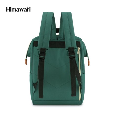 Zielony plecak na laptopa z USB i kieszeniami - Himawari Zielony plecak na laptopa z USB i kieszeniami - Himawari