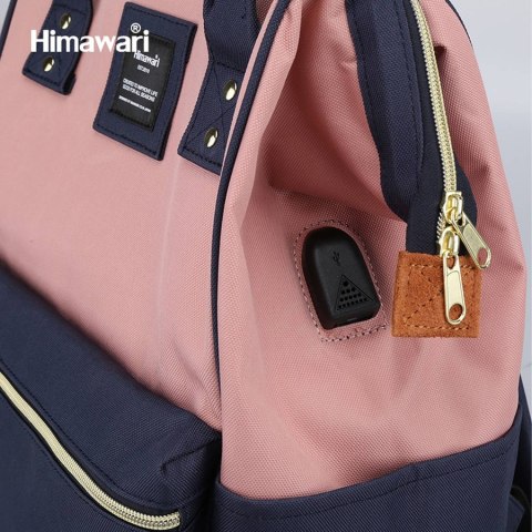 Zielony plecak na laptopa z USB i kieszeniami - Himawari Zielony plecak na laptopa z USB i kieszeniami - Himawari