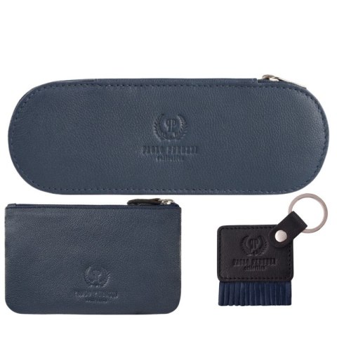 Etui na okulary, etui na klucze i breloczek zestaw prezentowy w kolorze granatowym Paolo Peruzzi ZUP-121-DB Etui na okulary, etui na klucze i breloczek zestaw prezentowy w kolorze granatowym Paolo Peruzzi ZUP-121-DB