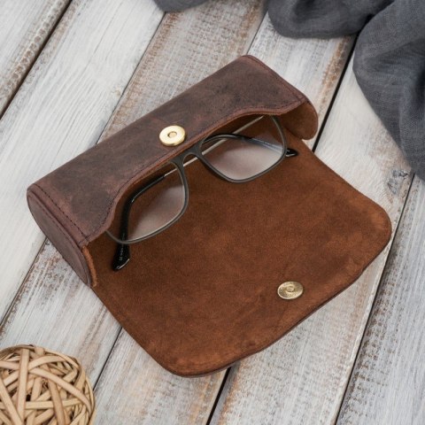 Etui na okulary piórnik pokrowiec skórzany vintage Paolo Peruzzi T-83-HBR Etui na okulary piórnik pokrowiec skórzany vintage Paolo Peruzzi T-83-HBR