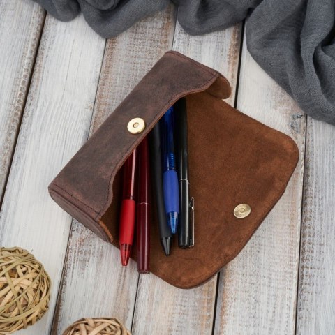 Etui na okulary piórnik pokrowiec skórzany vintage Paolo Peruzzi T-83-HBR Etui na okulary piórnik pokrowiec skórzany vintage Paolo Peruzzi T-83-HBR