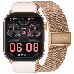 Smartwatch Damski GRAVITY GT28-6 Pasek + Bransoleta Różowe złoto Różowy