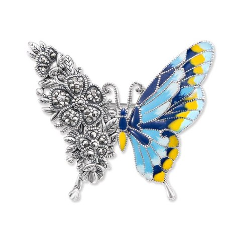 Srebrna broszka RDM6710 - Emalia