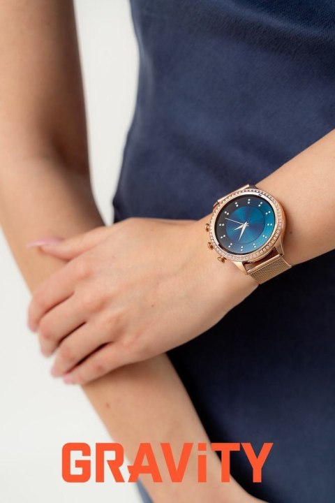 SMARTWATCH DAMSKI GRAVITY GT5-6 - DODATKOWY PASEK (sg043f)