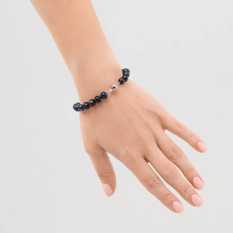 Srebrna bransoleta BSN6713 - Naturalne Perły hodowane słodkowodne