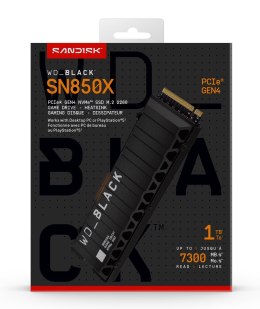 Dysk SSD WD Black SN850X WDS100T2XHE (1 TB ; M.2; PCIe NVMe 4.0 x4; heatsink)