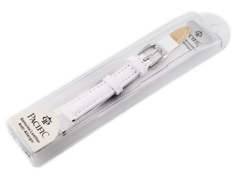 Pasek skórzany do zegarka W30 - w pudełku - biały - 12mm Pasek skórzany do zegarka W30 - w pudełku - biały - 12mm