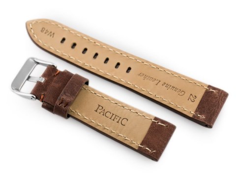 Pasek skórzany do zegarka W48 - PREMIUM - ciemnobrązowy II - 22mm Pasek skórzany do zegarka W48 - PREMIUM - ciemnobrązowy II - 22mm