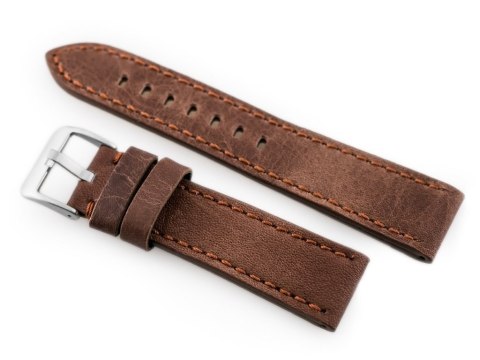 Pasek skórzany do zegarka W48 - PREMIUM - ciemnobrązowy II - 22mm Pasek skórzany do zegarka W48 - PREMIUM - ciemnobrązowy II - 22mm