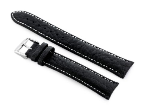 Pasek skórzany do zegarka W05XL czarny/białe - 22mm Pasek skórzany do zegarka W05XL czarny/białe - 22mm