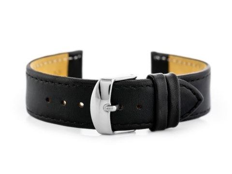 Pasek skórzany do zegarka W44L czarny - 18mm Pasek skórzany do zegarka W44L czarny - 18mm