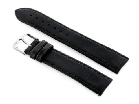 Pasek skórzany do zegarka W44L czarny - 18mm Pasek skórzany do zegarka W44L czarny - 18mm