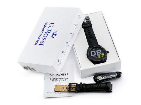 SMARTWATCH MĘSKI G. Rossi SW011-1 black/black + dodatkowy PASEK (sg006a) SMARTWATCH MĘSKI G. Rossi SW011-1 black/black + dodatkowy PASEK (sg006a)