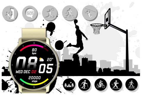 SMARTWATCH DAMSKI Rubicon RNCF01 - WŁASNE TARCZE, PULSOMETR (sr047b) SMARTWATCH DAMSKI Rubicon RNCF01 - WŁASNE TARCZE, PULSOMETR (sr047b)
