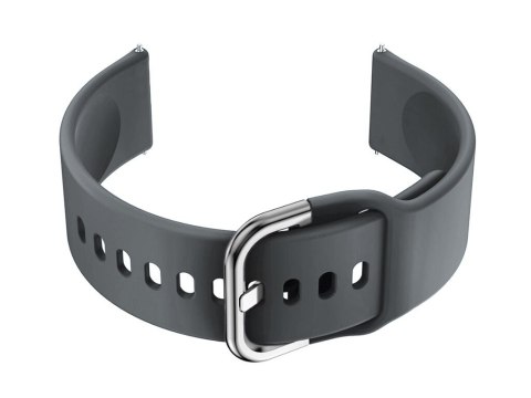 Pasek gumowy do smartwatch U01 - ciemny szary/srebrny - 20mm Pasek gumowy do smartwatch U01 - ciemny szary/srebrny - 20mm