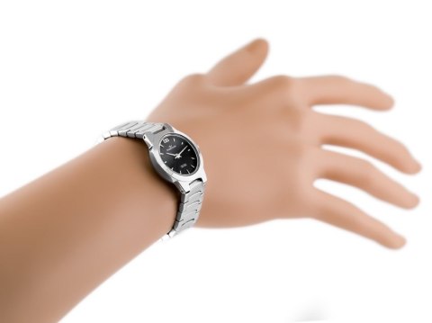ZEGAREK DAMSKI RUBICON RNBC21 - silver/black (zr568b) ZEGAREK DAMSKI RUBICON RNBC21 - silver/black (zr568b)