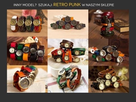 ZEGAREK DAMSKI TAYMA - RETRO PUNK 32 - brąz (zx594a)
