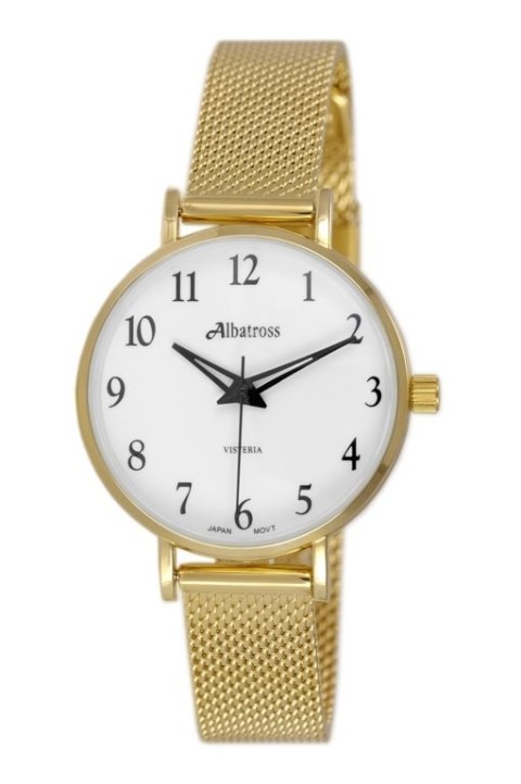 ZEGAREK DAMSKI ALBATROSS ABBC16 (za543b) gold / white ZEGAREK DAMSKI ALBATROSS ABBC16 (za543b) gold / white