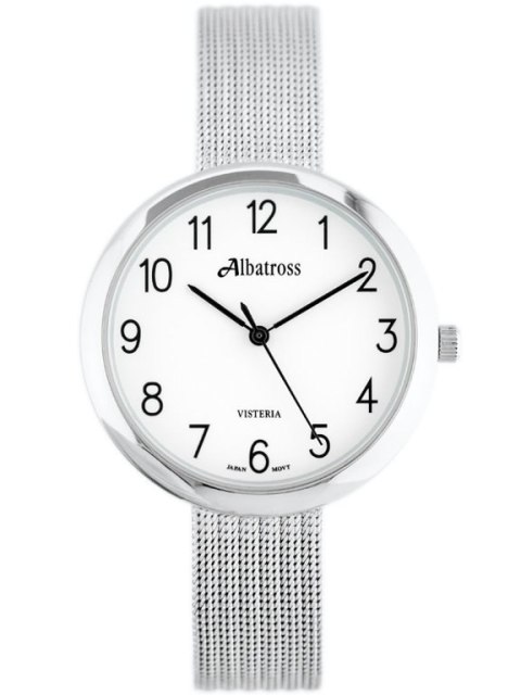 ZEGAREK DAMSKI ALBATROSS ABBC20 (za542a) silver / white ZEGAREK DAMSKI ALBATROSS ABBC20 (za542a) silver / white