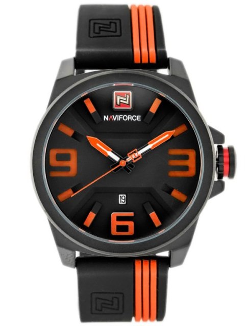 ZEGAREK MĘSKI NAVIFORCE - NF9098 (zn045d) - black/orange ZEGAREK MĘSKI NAVIFORCE - NF9098 (zn045d) - black/orange