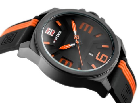 ZEGAREK MĘSKI NAVIFORCE - NF9098 (zn045d) - black/orange ZEGAREK MĘSKI NAVIFORCE - NF9098 (zn045d) - black/orange