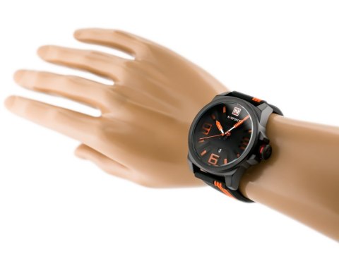 ZEGAREK MĘSKI NAVIFORCE - NF9098 (zn045d) - black/orange ZEGAREK MĘSKI NAVIFORCE - NF9098 (zn045d) - black/orange