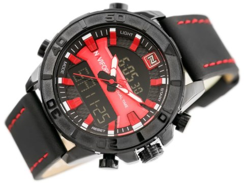 ZEGAREK MĘSKI NAVIFORCE - NF9114 (zn046c) - black/red ZEGAREK MĘSKI NAVIFORCE - NF9114 (zn046c) - black/red