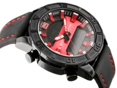 ZEGAREK MĘSKI NAVIFORCE - NF9114 (zn046c) - black/red ZEGAREK MĘSKI NAVIFORCE - NF9114 (zn046c) - black/red