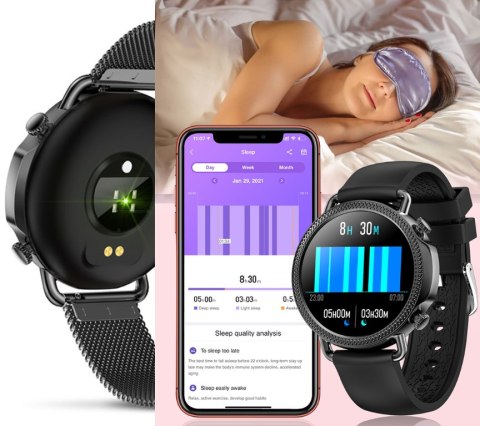 SMARTWATCH DAMSKI Rubicon RNBE74 - TERMOMETR, PULSOKSYMETR (sr020c)