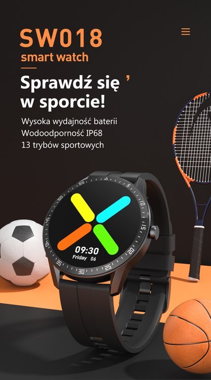 SMARTWATCH MĘSKI G. Rossi SW018-3 black/black (sg012c) WŁASNE TARCZE