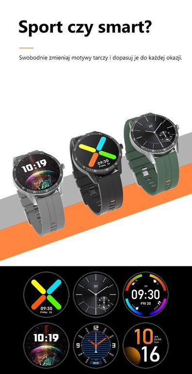 SMARTWATCH MĘSKI G. Rossi SW018-3 black/black (sg012c) WŁASNE TARCZE