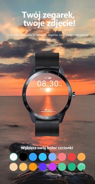 SMARTWATCH MĘSKI G. Rossi SW018-3 black/black (sg012c) WŁASNE TARCZE