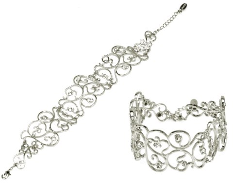 Bransoletka ażurowa z kryształkami z kolekcji Wedding Dream (B8144AG) Bransoletka ażurowa z kryształkami z kolekcji Wedding Dream (B8144AG)