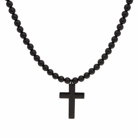 Naszyjnik Unisex z czarnym krzyżem (C15/ROZ/48RU) Naszyjnik Unisex z czarnym krzyżem (C15/ROZ/48RU)