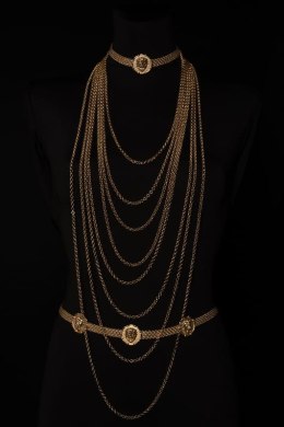 Pasek typu bismark z lwami z kolekcji Black and Gold (LV23/FSH/27AU)